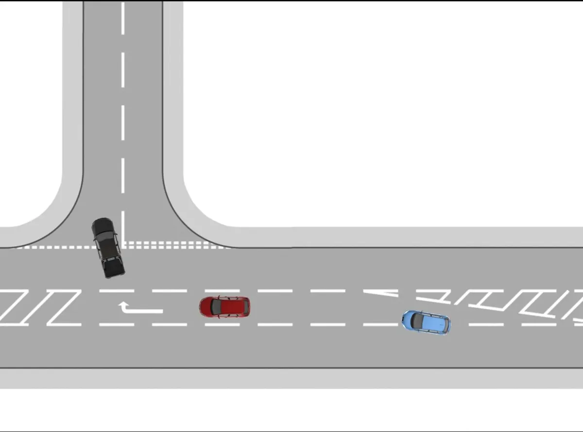 Emerging from a junction — real local example