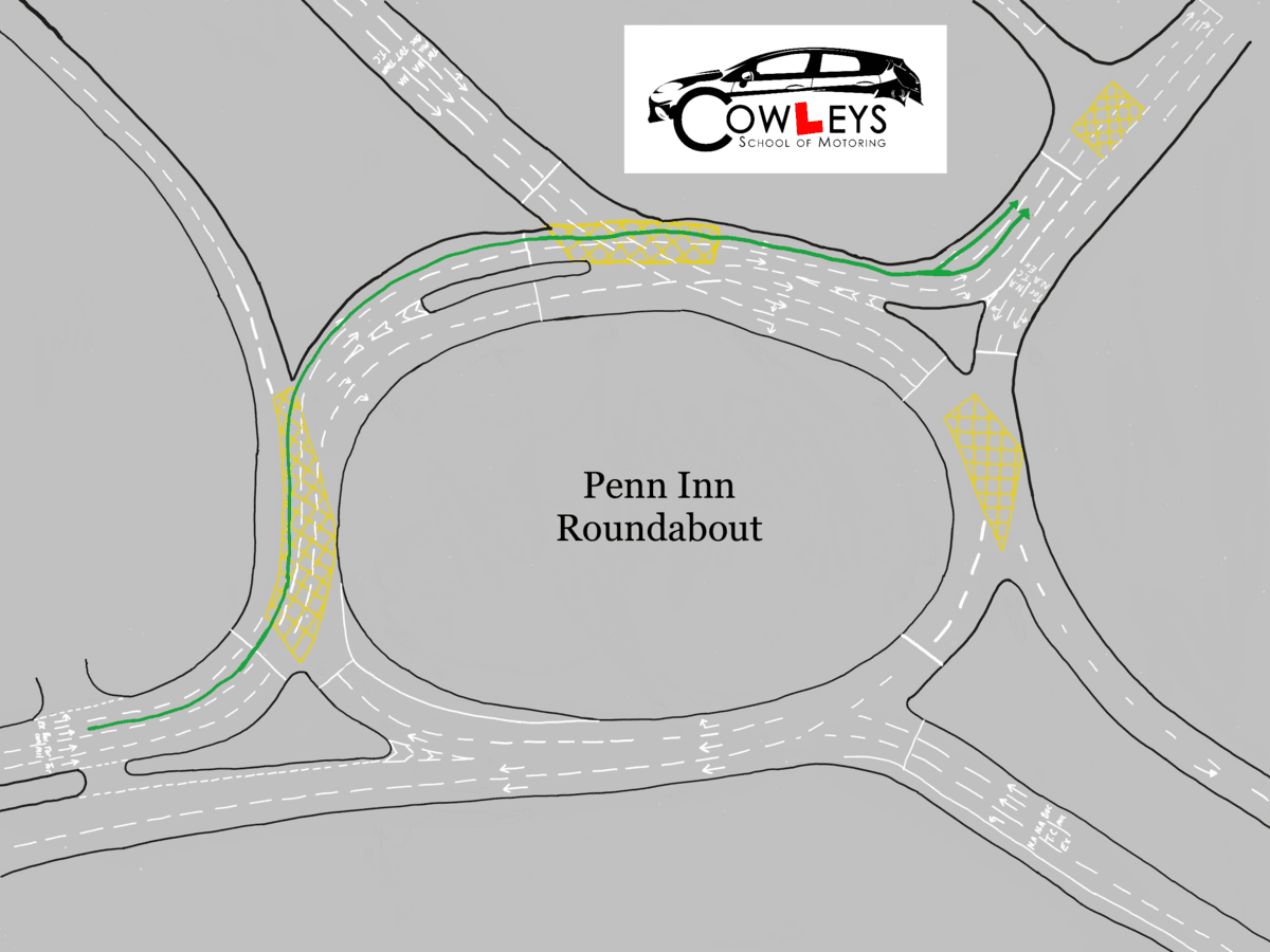 Penn Inn roundabout route map: Newton Abbot → Buckland or Combeinteignhead