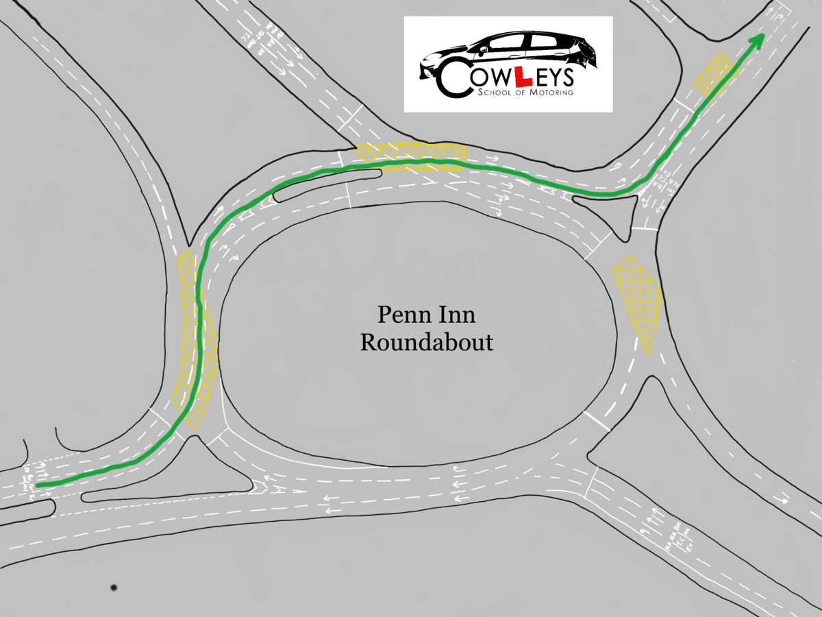 Penn Inn roundabout route map: Newton Abbot → Milber