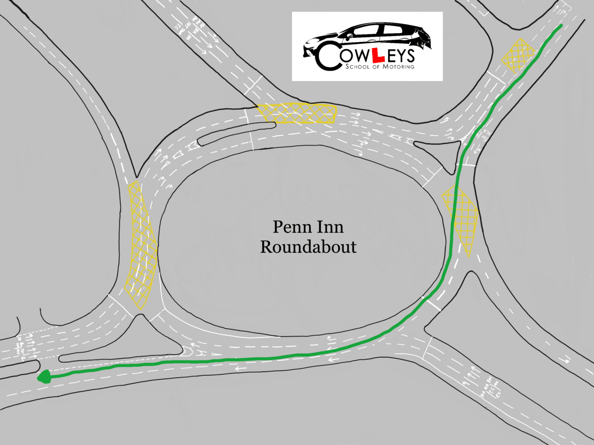 Penn Inn roundabout route map: Milber → Newton Abbot test centre