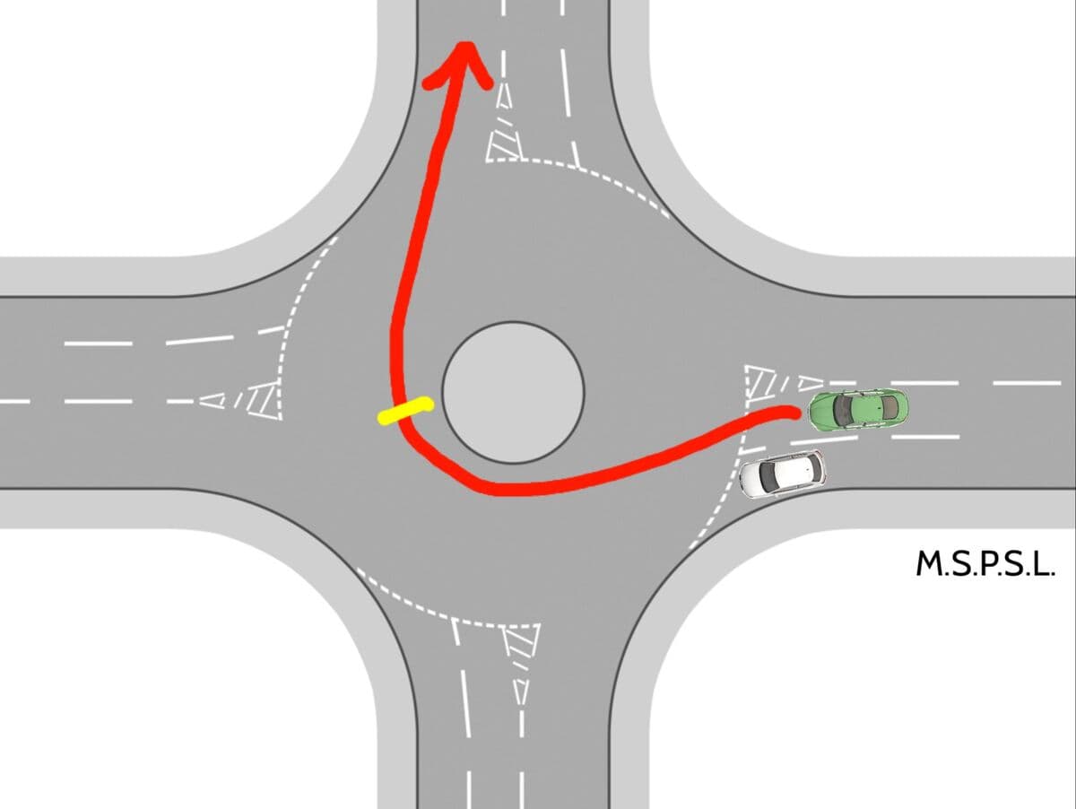“At the roundabout, turn right — third exit”