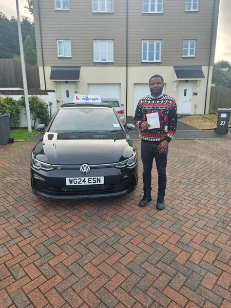 A Cowley's pupil celebrating passing their driving test