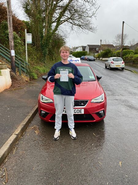 A Cowley's pupil celebrating passing their driving test